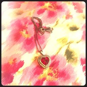 Helzberg Diamonds RUBY & DIAMOND HEART PENDANT